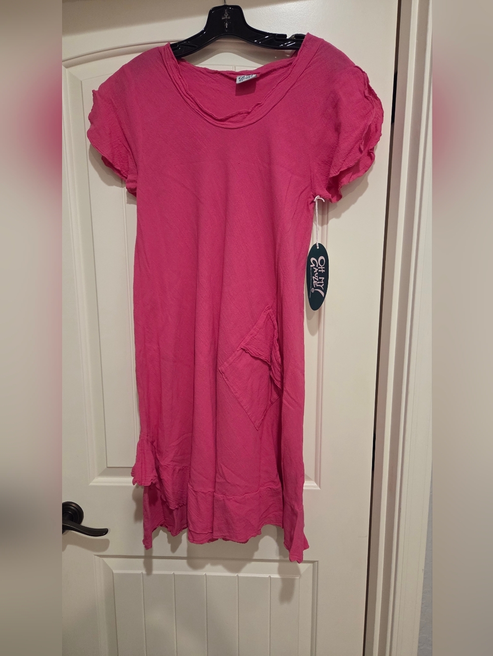 *NEW* OH MY GAUZE! 100% Cotton LA Look Midi Dress, Size 1 S/M -Pink